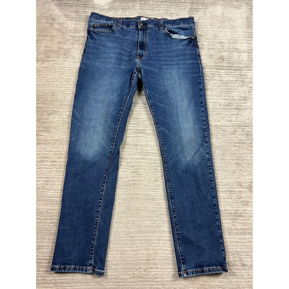 True Craft Jeans Mens 38x32 Blue Tapered Leg‎ Stretch Medium Wash P9851A Casual